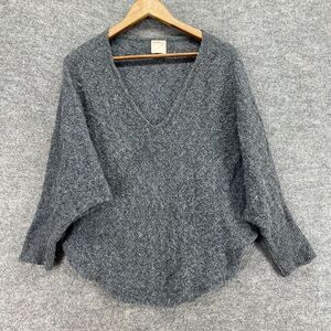Kerisma Sweater Pullover Women S/M Gray Wool Knit V-Neck Long Sleeve Casual